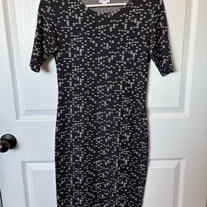 LuLaRoe Black and White Midi Dress